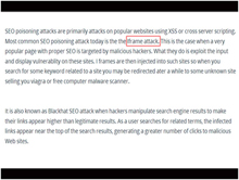 SEO poisoning iframe attack